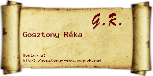 Gosztony Réka névjegykártya